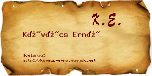 Kövécs Ernő névjegykártya