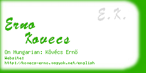 erno kovecs business card